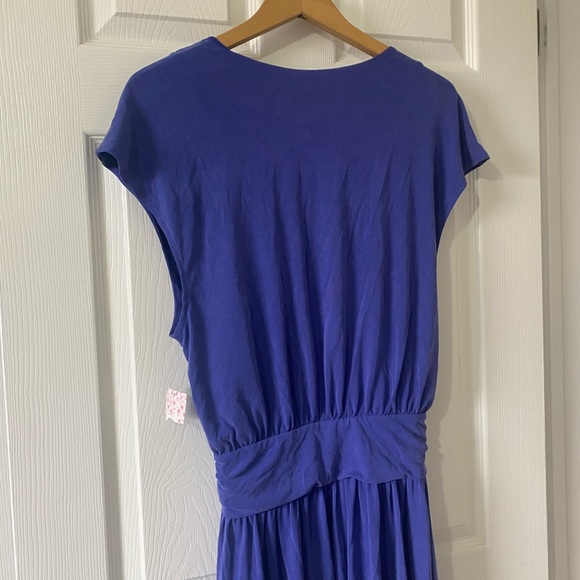 NWT Free People Cupro Crisscross Drape Dress in Cobalt Blue - Picture 10 of 12